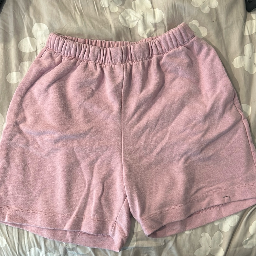 sugarplum pink sweat shorts
